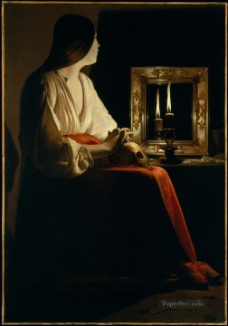 The Penitent Magdalen candlelight Georges de La Tour Oil Paintings